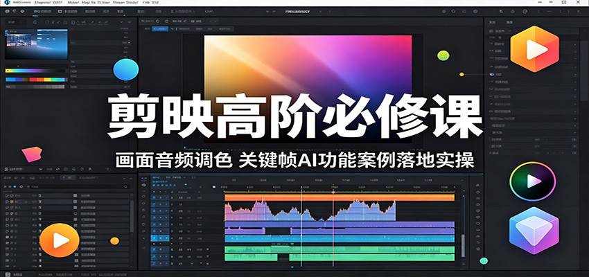 剪映高阶必修课：画面音频调色，关键帧AI功能案例落地实操-云推网创项目库