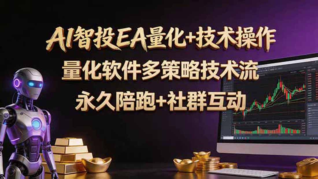AI智投EA量化操作技术训练营，软件自动操作，简单学习轻松上入手日入30-100U-云推网创项目库
