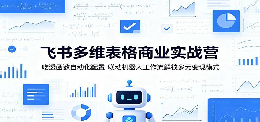 飞书多维表格商业实战营：吃透函数自动化配置，联动机器人工作流解锁多元变现模式-云推网创项目库