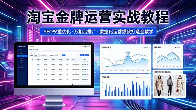 2026 淘宝金牌运营实战教程，SEO权重优化万相台推广，数据化运营爆款打造全教学-云推网创项目库