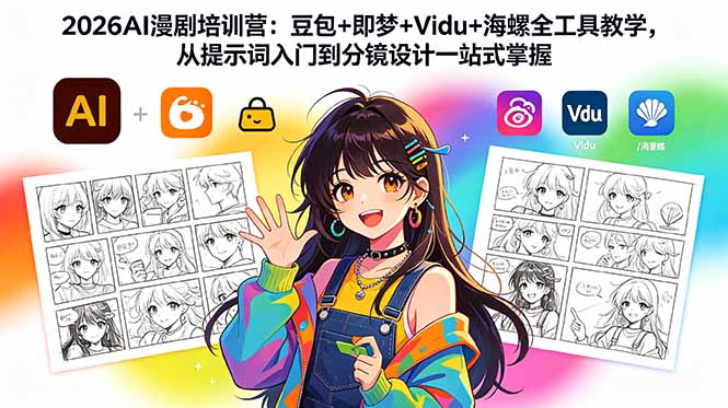 2026AI漫剧培训营：豆包+即梦+Vidu+海螺全工具教学，从提示词入门到分镜设计一站式掌握-云推网创项目库