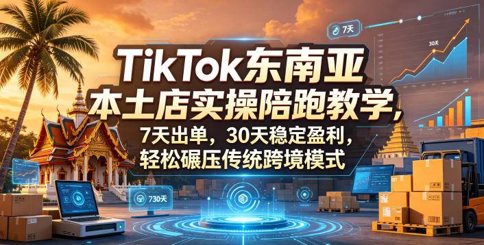 TikTok东南亚本土店实操陪跑教学，7天出单，30天稳定盈利，轻松碾压传统跨境模式(更新0516)-云推网创项目库