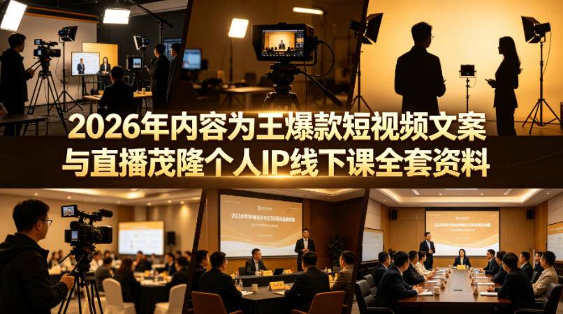 2026年内容为王爆款短视频文案与直播茂隆个人IP线下课全套资料(价值4980)-云推网创项目库