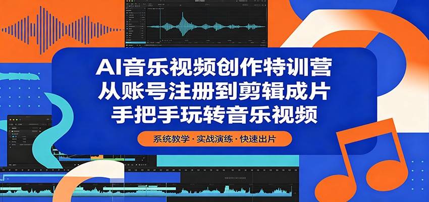 AI音乐视频创作特训营：从账号注册到剪辑成片，手把手玩转音乐视频-云推网创项目库