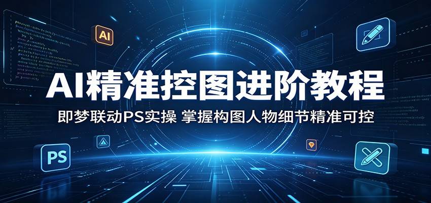 AI精准控图进阶教程：即梦联动PS实操，掌握构图人物细节精准可控-云推网创项目库