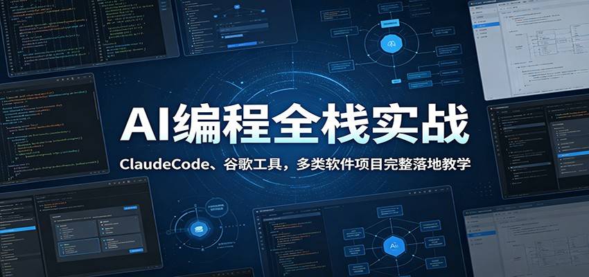 AI编程全栈实战:ClaudeCode、谷歌工具,多类软件项目完整落地教学-云推网创项目库