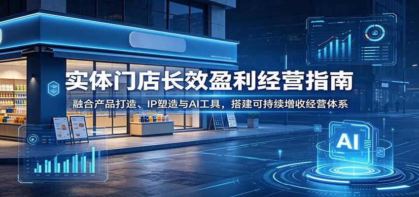 实体门店长效盈利经营指南：融合产品打造、IP塑造与AI工具，搭建可持续增收经营体系-云推网创项目库