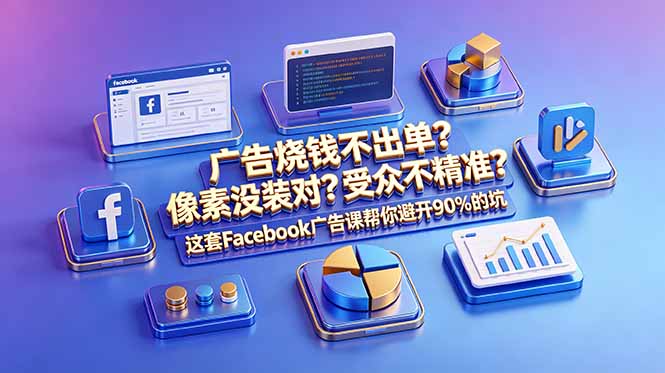 广告烧钱不出单?像素没装对?受众不精准?这套Facebook广告课帮你避开90%的坑-原创双语字幕-云推网创项目库