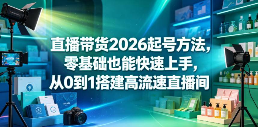 直播带货2026起号方法，零基础也能快速上手，从0到1搭建高流速直播间-云推网创项目库