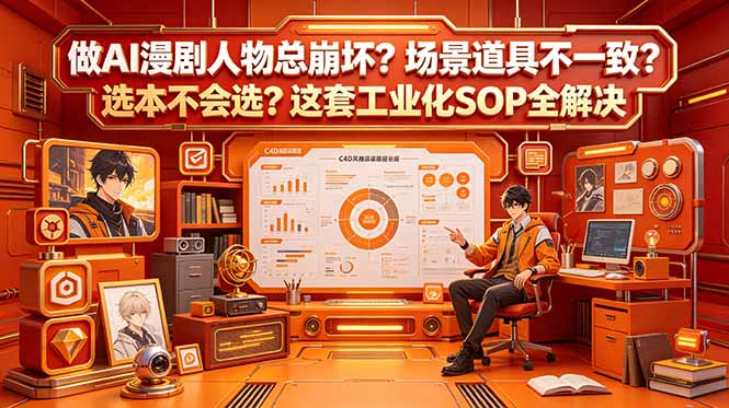 做AI漫剧人物总崩坏?场景道具不一致?选本不会选?这套工业化SOP全解决 (更新-云推网创项目库