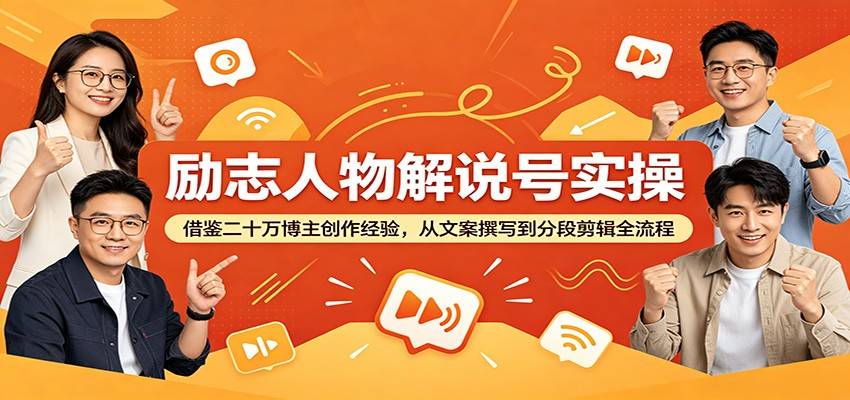 励志人物解说号实操:借鉴二十万博主创作经验,从文案撰写到分段剪辑全流程-云推网创项目库