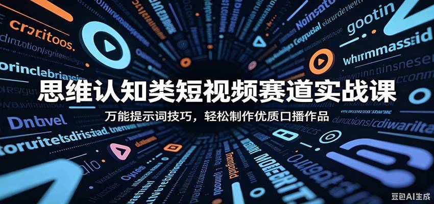 思维认知类短视频赛道实战课：万能提示词技巧，轻松制作优质口播作品-云推网创项目库