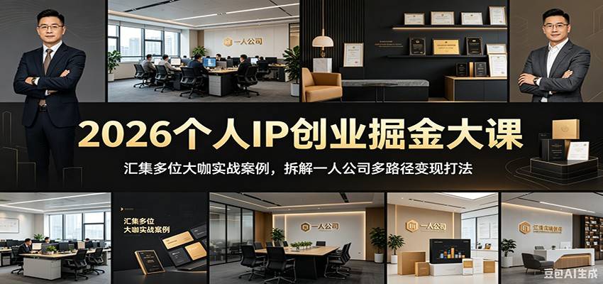 2026个人IP创业掘金大课：汇集多位大咖实战案例，拆解一人公司多路径变现打法-云推网创项目库