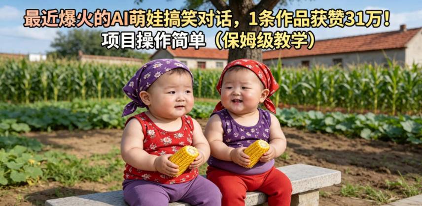 最近爆火的AI萌娃搞笑对话,1条作品获赞31W,项目操作简单(保姆级教学)-云推网创项目库