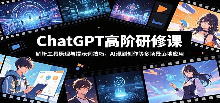 ChatGPT高阶研修课：解析工具原理与提示词技巧，AI漫剧创作等多场景落地应用-云推网创项目库
