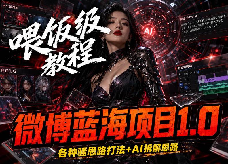 微博蓝海项目1.0_各种Sao操作整理+AI引流拆解,喂饭级教学-云推网创项目库