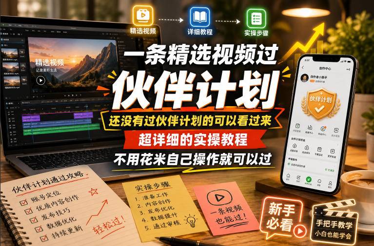 一条精选视频过伙伴计划，还没有过伙伴计划的可以看过来，超详细的实操教程，不用花米自己操作就可以过-云推网创项目库