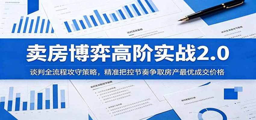 卖房博弈高阶实战2.0:谈判全流程攻守策略,精准把控节奏争取房产最优成交价格-云推网创项目库