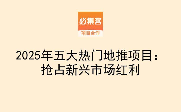 2025年五大热门地推项目：抢占新兴市场红利-云推网创项目库