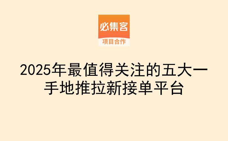 2025年最值得关注的五大一手地推拉新接单平台-云推网创项目库