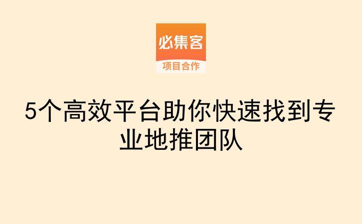 5个高效平台助你快速找到专业地推团队-云推网创项目库