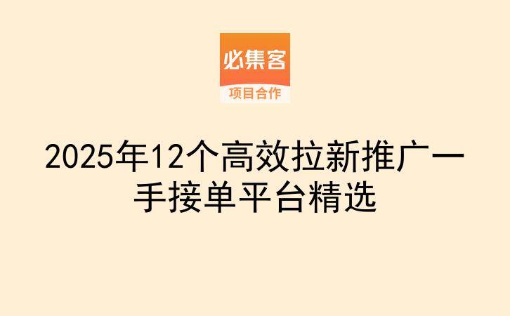 2025年12个高效拉新推广一手接单平台精选-云推网创项目库