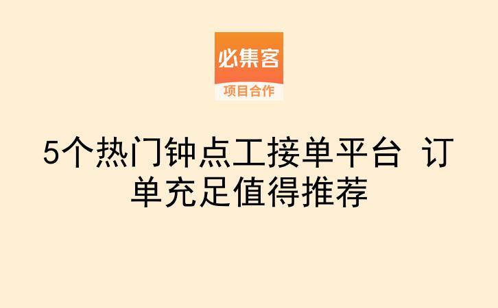 5个热门钟点工接单平台 订单充足值得推荐-云推网创项目库