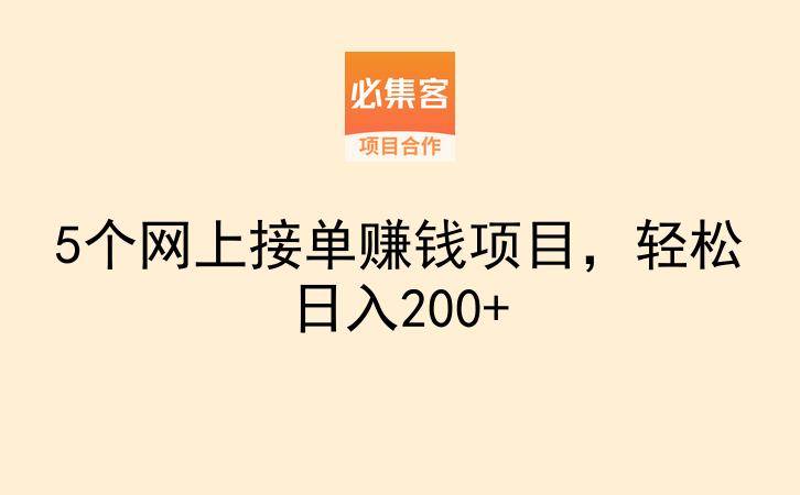 5个网上接单赚钱项目，轻松日入200+-云推网创项目库