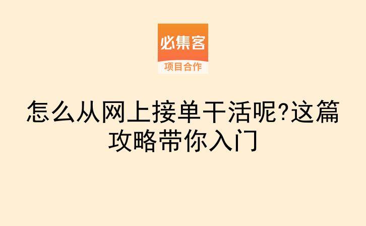 怎么从网上接单干活呢?这篇攻略带你入门-云推网创项目库