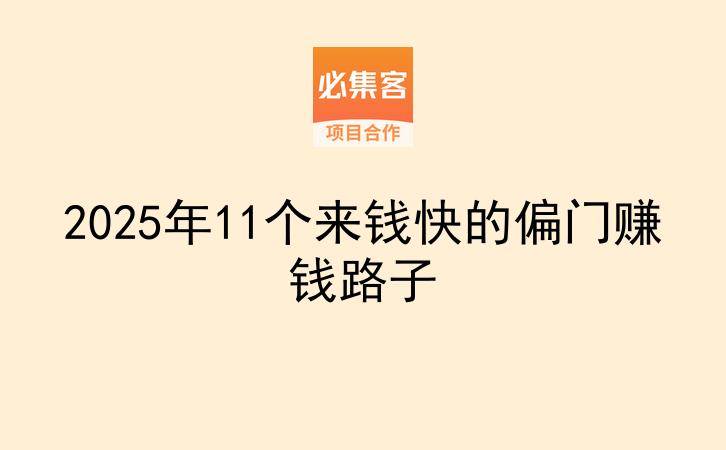 2025年11个来钱快的偏门赚钱路子-云推网创项目库
