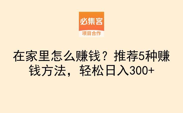 在家里怎么赚钱？推荐5种赚钱方法，轻松日入300+-云推网创项目库
