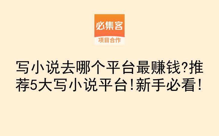 写小说去哪个平台最赚钱?推荐5大写小说平台!新手必看!-云推网创项目库