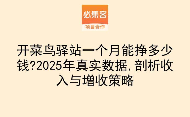 开菜鸟驿站一个月能挣多少钱?2025年真实数据,剖析收入与增收策略-云推网创项目库