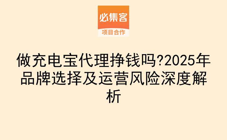 做充电宝代理挣钱吗?2025年品牌选择及运营风险深度解析-云推网创项目库