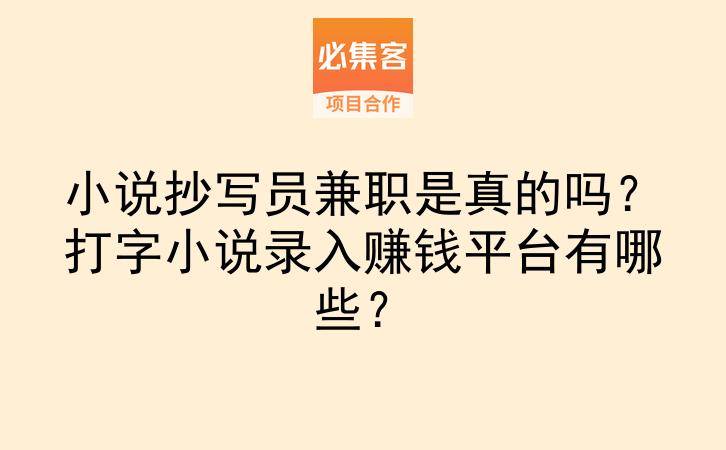小说抄写员兼职是真的吗？打字小说录入赚钱平台有哪些？-云推网创项目库