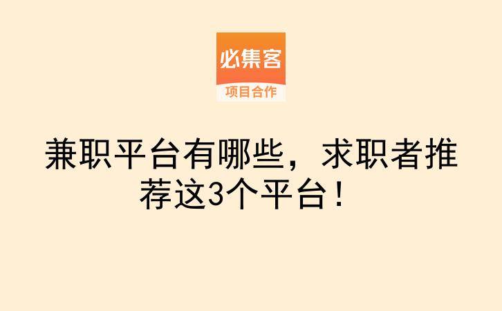 兼职平台有哪些，求职者推荐这3个平台！-云推网创项目库