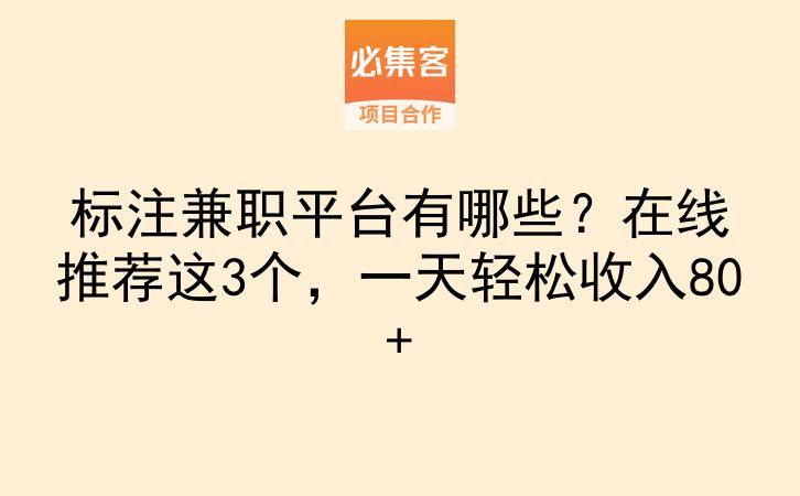 标注兼职平台有哪些？在线推荐这3个，一天轻松收入80+-云推网创项目库