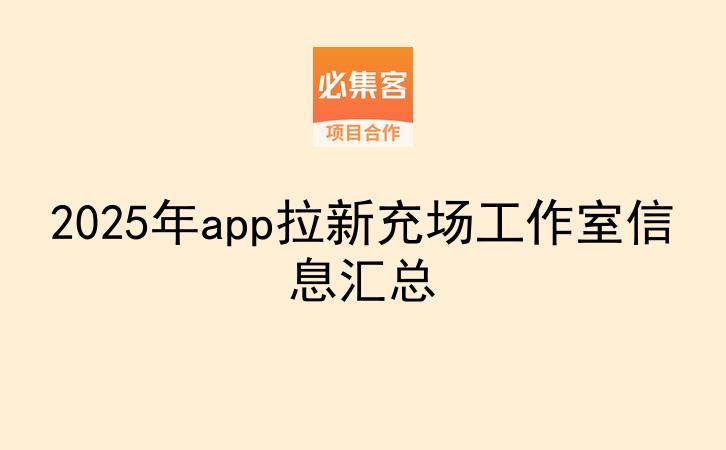 2025年app拉新充场工作室信息汇总-云推网创项目库
