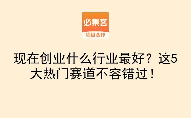 现在创业什么行业最好？这5大热门赛道不容错过！-云推网创项目库