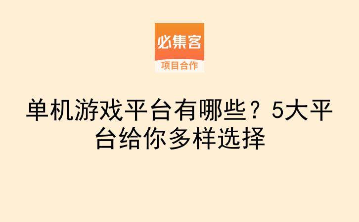 单机游戏平台有哪些？5大平台给你多样选择-云推网创项目库