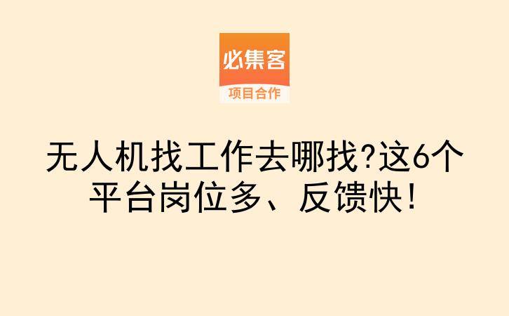 无人机找工作去哪找?这6个平台岗位多、反馈快!-云推网创项目库