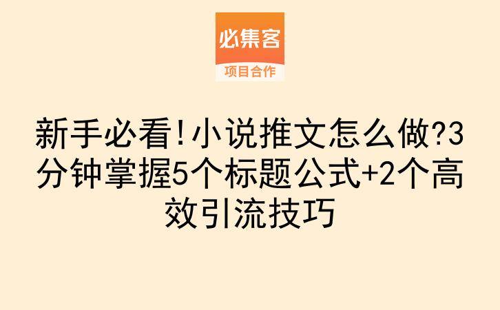 新手必看!小说推文怎么做?3分钟掌握5个标题公式+2个高效引流技巧-云推网创项目库