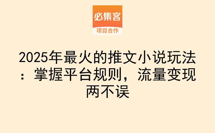 2025年最火的推文小说玩法：掌握平台规则，流量变现两不误-云推网创项目库