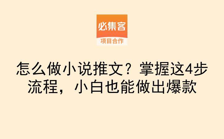 怎么做小说推文？掌握这4步流程，小白也能做出爆款-云推网创项目库