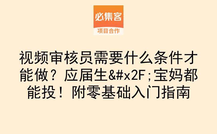 视频审核员需要什么条件才能做？应届生/宝妈都能投！附零基础入门指南-云推网创项目库
