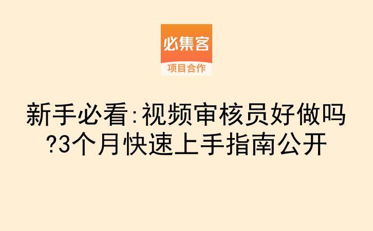 新手必看:视频审核员好做吗?3个月快速上手指南公开-云推网创项目库