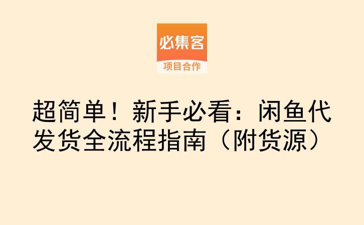 超简单！新手必看：闲鱼代发货全流程指南（附货源）-云推网创项目库