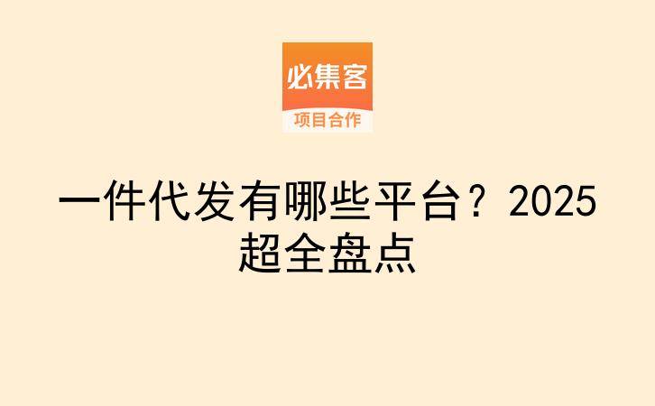一件代发有哪些平台？2025超全盘点-云推网创项目库