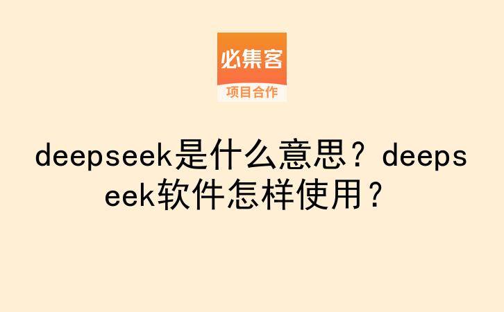 deepseek是什么意思？deepseek软件怎样使用？-云推网创项目库