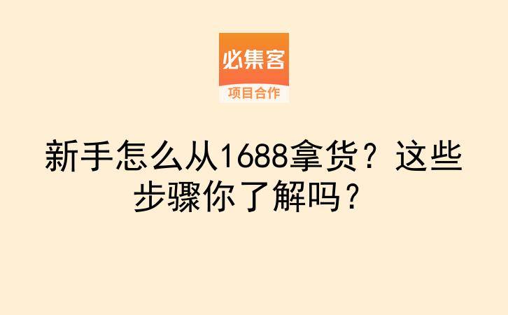 新手怎么从1688拿货？这些步骤你了解吗？-云推网创项目库